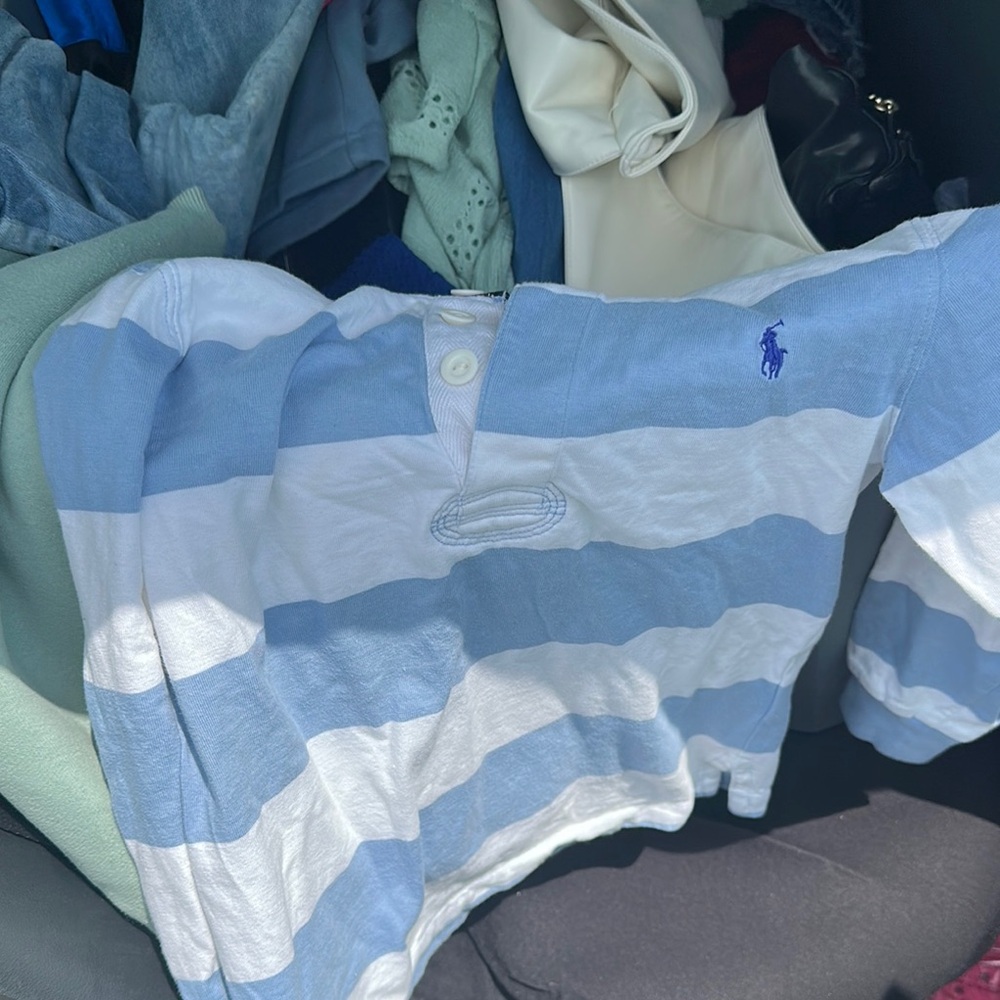 Polo by Ralph Lauren Long Sleeve Tees in Blue and White